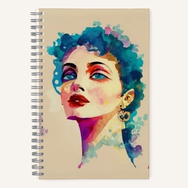 Cuaderno Mujer mirando a través de la lente... (Anverso)