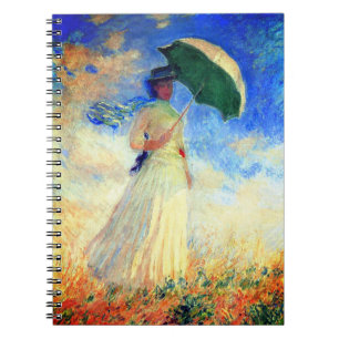 Cuaderno Mujer Monet con una sombrilla a la derecha