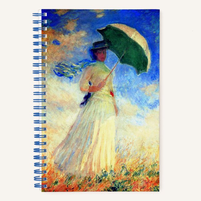 Cuaderno Mujer Monet con una sombrilla a la derecha (Anverso)