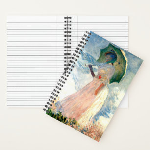 Cuaderno Mujer Monet con una sombrilla a la izquierda