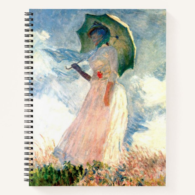 Cuaderno Mujer Monet con una sombrilla a la izquierda (Anverso)