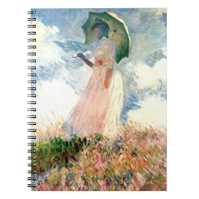 Cuaderno Mujer Monet con una sombrilla a la izquierda (Frente)