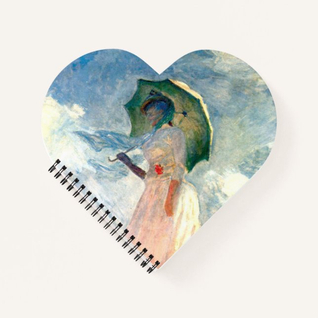 Cuaderno Mujer Monet con una sombrilla a la izquierda (Anverso)