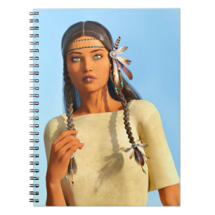 Cuaderno Mujer Nativa Americana Indígena Hermosa Vestimenta
