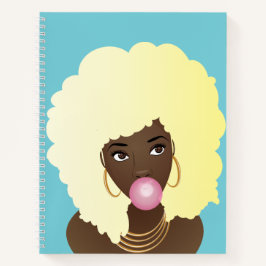 Cuaderno Mujer negra, África rubia, bóblegum rosada