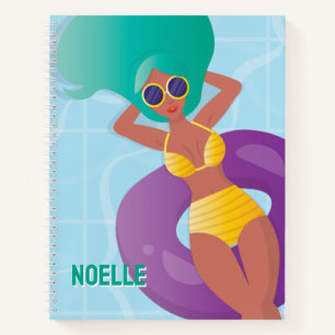 Cuaderno Mujer negra descansando en el estanque
