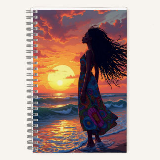 Cuaderno Mujer negra en la playa