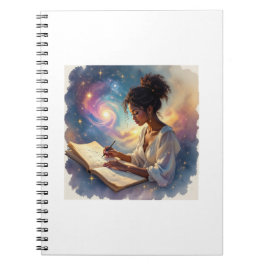 Cuaderno Mujer Negra Escribiendo en un Diario