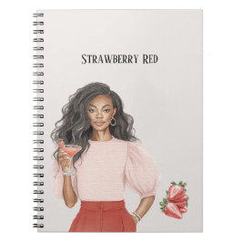 Cuaderno Mujer Negra Fresa Roja Top