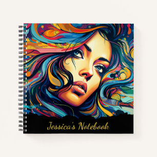 Cuaderno Mujer Pop Art Con Texto