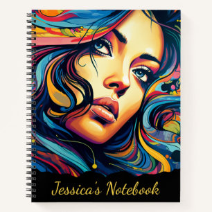 Cuaderno Mujer Pop Art con texto