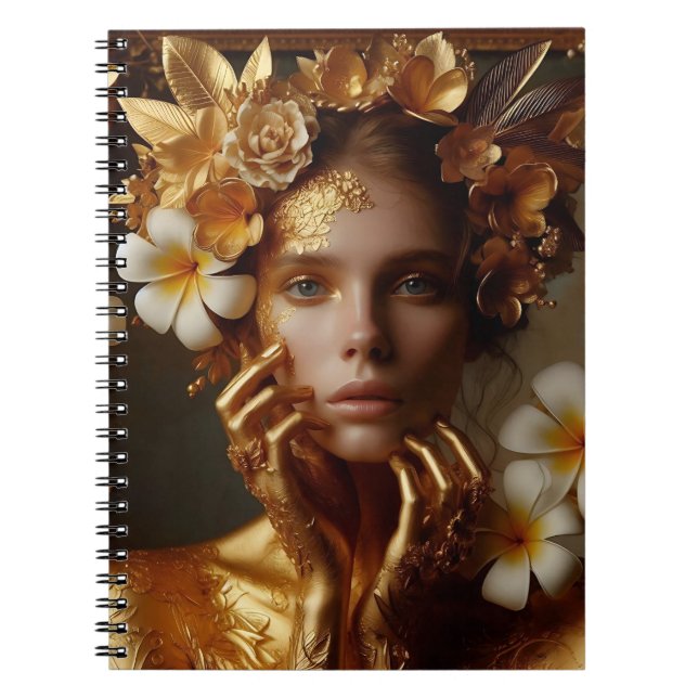 Cuaderno Mujer pre-rafaelita dorada 3 (Frente)