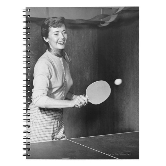 Cuaderno Mujer que juega a tenis de mesa (Frente)