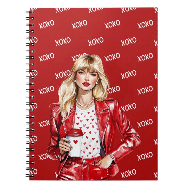 Cuaderno Mujer Rubia Bebe XOXO (Frente)