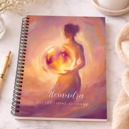 Cuaderno Mujer sosteniendo reflejos personalizados de luz