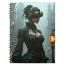 Mujer Steampunk victoriana en verde