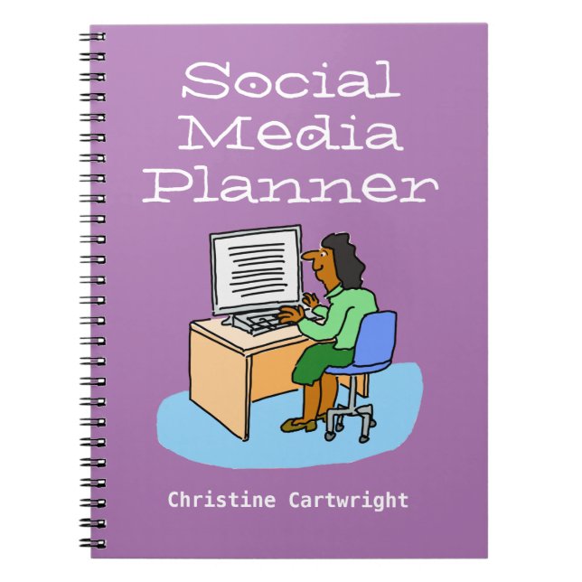 Cuaderno Mujer trabajando en redes sociales en una computad (Frente)
