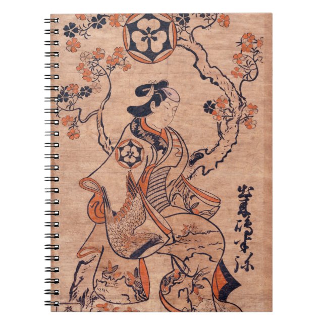 Cuaderno Mujer ventilado dibujando Dekishima Hanya sentado (Frente)