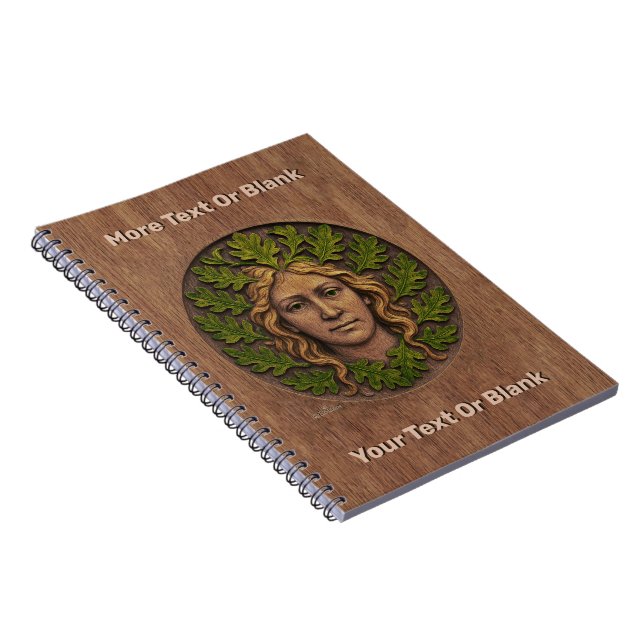 Cuaderno Mujer Verde - Madera (Lado Derecho)