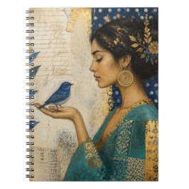 Cuaderno Mujer y un pájaro azul
