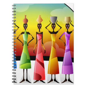 Cuaderno Mujeres africanas con alfarería en la cabeza