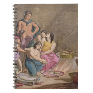Cuaderno Mujeres aztecas que hacen el pan del maíz, Méxic