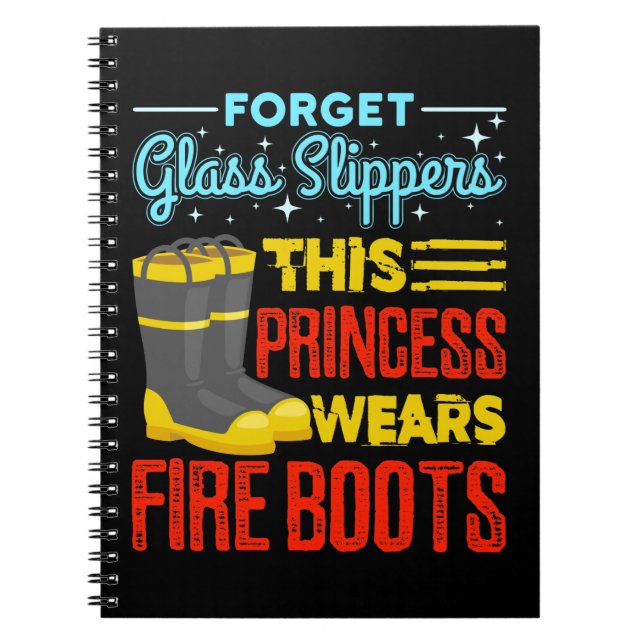 Cuaderno Mujeres bomberas esta princesa lleva botes de fueg (Frente)
