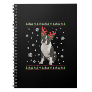 Cuaderno Mujeres Boston Terrier Navidad Navidades feos suét