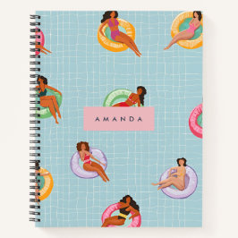 Cuaderno Mujeres de verano personalizadas relajándose en lo
