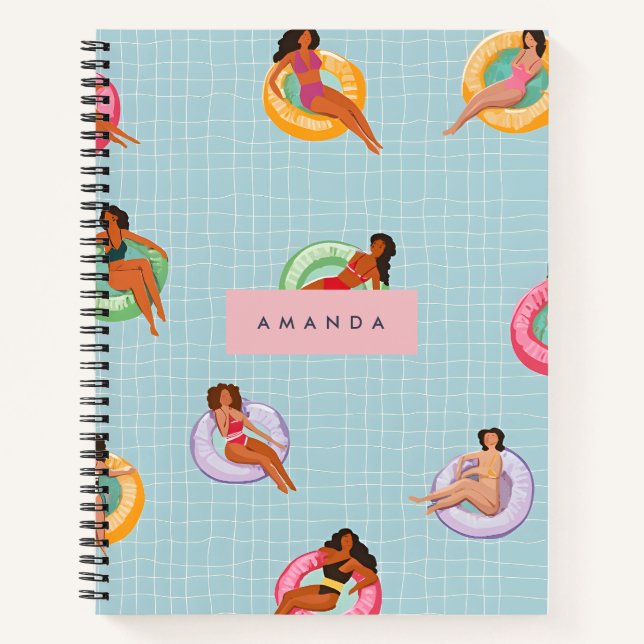 Cuaderno Mujeres de verano personalizadas relajándose en lo (Anverso)
