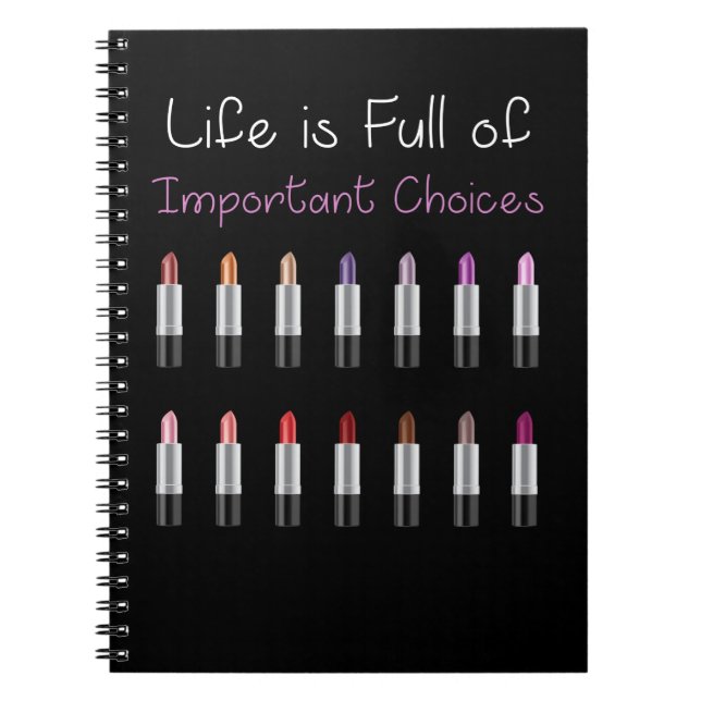 Cuaderno Mujeres Divertidas Lipstick Importantes Opciones d (Frente)