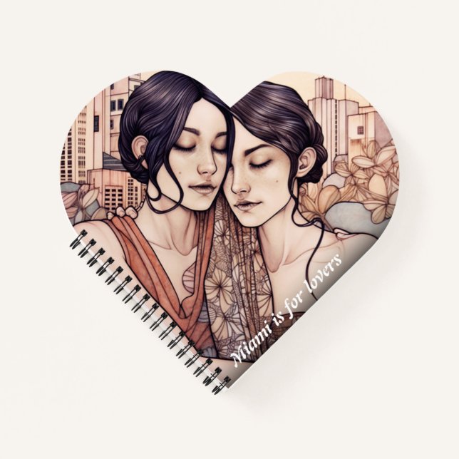 Cuaderno Mujeres en el centro de Miami arrastrando a lesbia (Anverso)