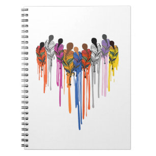Cuaderno Mujeres Forma de Corazón Acuarela Nativo Americano