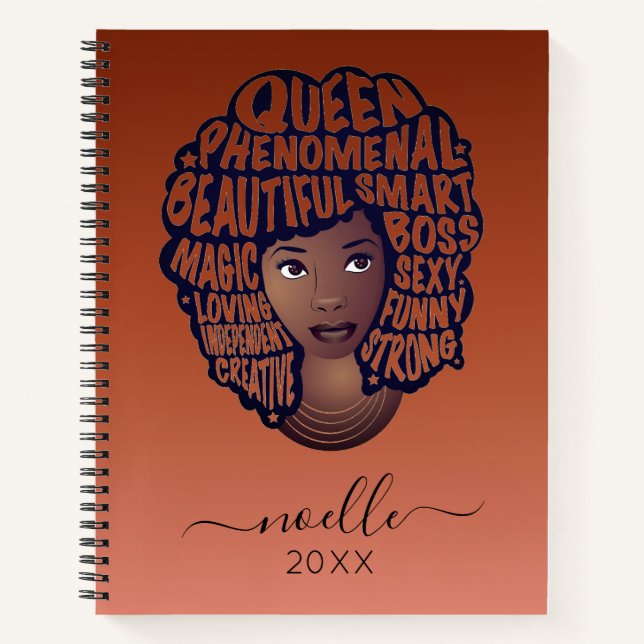 Cuaderno Mujeres motivadoras negras, Copper Brown (Anverso)