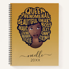 Cuaderno Mujeres negras motivadoras, oro amarillo