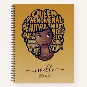Cuaderno Mujeres negras motivadoras, oro amarillo
