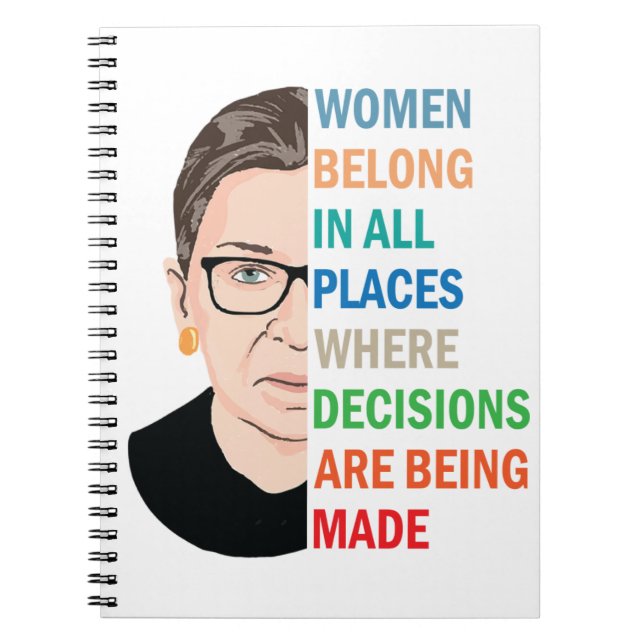 Cuaderno Mujeres Pertenecen A Todos Los Lugares Ruth Bader  (Frente)