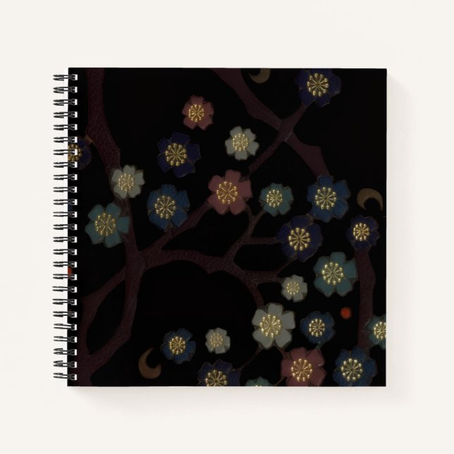 Cuaderno Multi-Colored Flowers On Black (Anverso)
