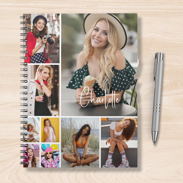 Cuaderno MultiCollage de fotos simple moderno personalizado (Subido por el creador)