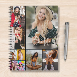 Cuaderno MultiCollage de fotos simple moderno personalizado