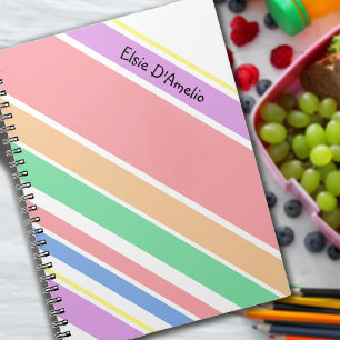 Cuaderno Multicolor Pastel Moderno Personalizado para Chica