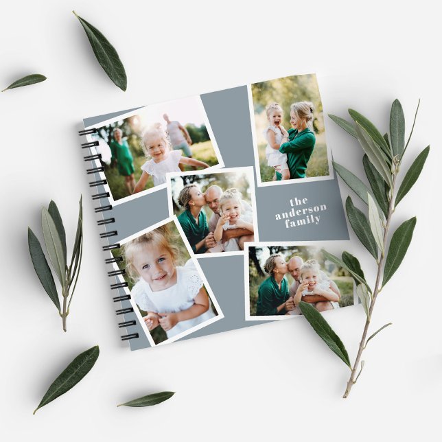 Cuaderno Multifoto personalizada polvoriento azul elegante  (Subido por el creador)