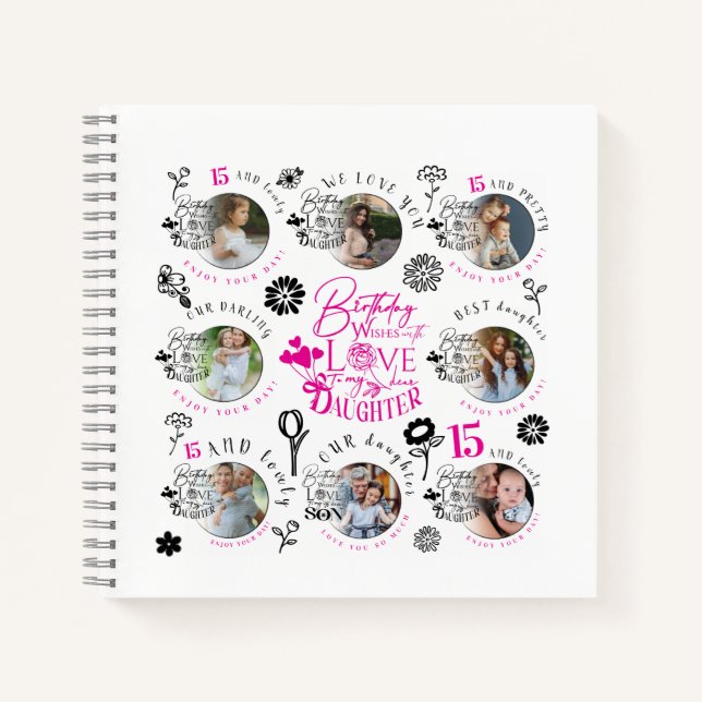Cuaderno Multiple Photo Daughter  Birthday Gifts (Anverso)