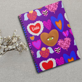 Cuaderno Múltiples corazones coloridos Valentine