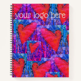 Cuaderno Múltiples corazones rosados y azules calientes