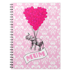 Cuaderno Mum with pink elephant