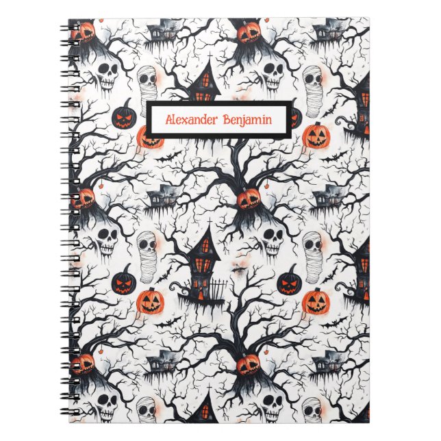 Cuaderno Mummy de calabaza de Halloween (Frente)