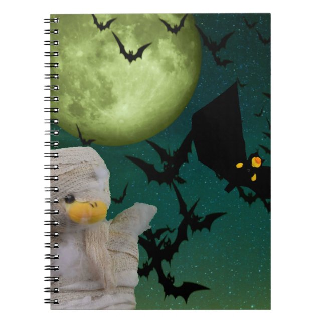 Cuaderno Mummy, Murciélago y Luna Halloween (Frente)