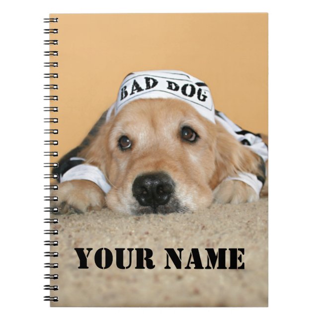 Cuaderno Mún preso del perro del golden retriever (Frente)