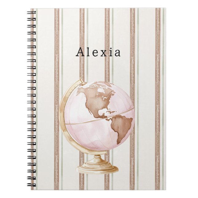 Cuaderno Mundo Globo Rayas Marrón (Frente)